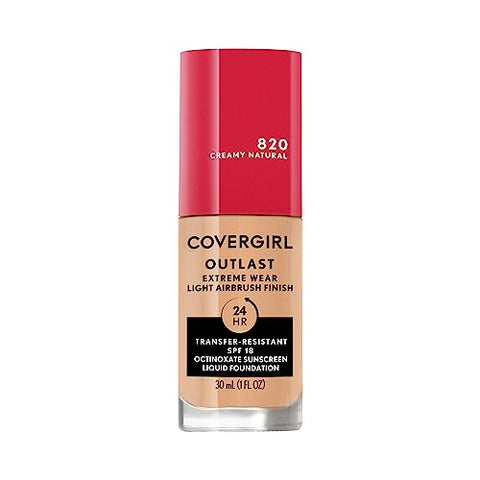 Covergirl Outlast Extreme Wear 3-in-1 Full Coverage Liquid Foundation, SPF 18 Sunscreen, Creamy Natural, 1 Fl. Oz.