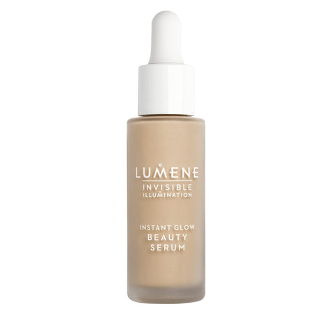 Lumene Invisible Illumination Instant Glow Beauty Serum - Natural Finish Skin Brightening Face Serum - Hydrating Foundation Tinted Serum with Pearlescent Pigments for Glowing Skin - Medium (30ml)