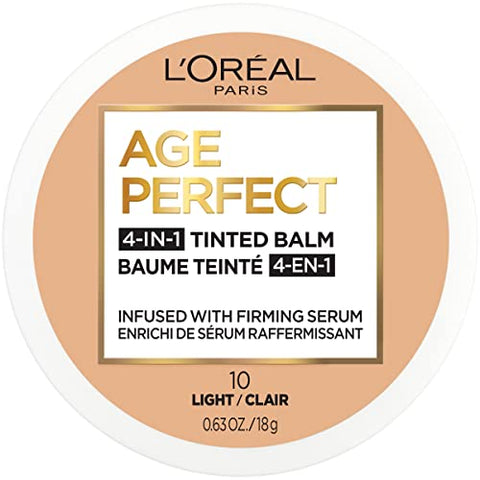 L’Oréal Paris Age Perfect 4-in-1 Tinted Face Balm Foundation with Firming Serum, Light 10, 0.61 Ounce