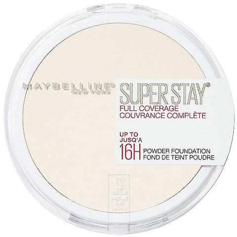 Maybelline Super Stay Full Coverage Powder Foundation Makeup, Up to 16 Hour Wear, Soft, Creamy Matte Foundation, Fair Porcelain, 1 Count