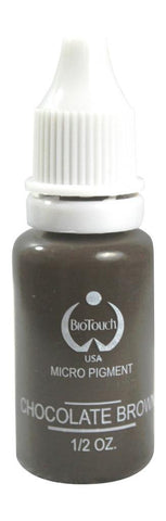 BIOTOUCH Micropigment CHOCOLATE BROWN Pigment Color Permanent Makeup Microblading Supplies Eyebrow Shading Micropigmentation Cosmetic Tattoo Ink Lip Eyeliner Feathering Hair Stroke LARGE Bottle 15ml