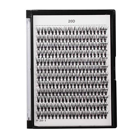 Bodermincer 240pcs C Curl 20D Cluster Eyelashes 0.07mm 20D-8mm to 20D-20mmTo Choose Professional Makeup Individual Cluster Eye Lashes False Lasehs Cluster Wholesale Bulk (20D-14mm)
