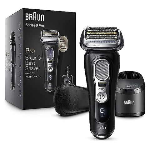 Braun Electric Razor for Men, Series 8 8457cc Electric Foil Shaver with Precision Beard Trimmer, Cleaning & Charging SmartCare Center, Galvano Silver