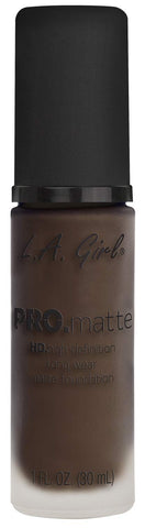 L.A. Girl Pro.matte foundation, ebony, GLM724 Ebony, 1 fl. oz