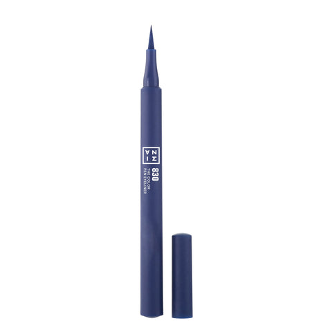 3ina The Color Pen Eyeliner 830 - Ultra Fine Tip 14H Dark Blue Longwear Liquid Liner - Vibrant Color, Matte, Smudgeproof, Flake Proof Eye Makeup - Cruelty Free, Paraben Free, Vegan Cosmetics - Navy