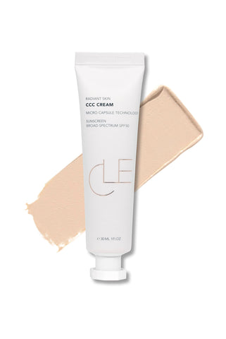 CLE Cosmetics CCC Cream Foundation, Color Control and Change Cream That's a BB and CC Cream Hybrid, Multi-purpose Beauty Primer and Facial Foundation for the Best Skin Ever, 1 fl oz SPF 50 (Neutral Fair 101)