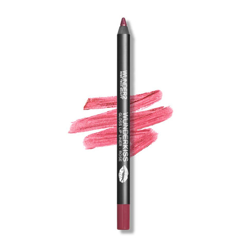 WUNDERBROW Wunderkiss LIPS Makeup Gloss Lip Liner Pencil, Long Lasting Glossy High Shine, Rose