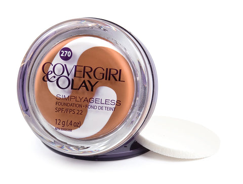 CoverGirl & Olay Simply Ageless Foundation, Toasted Almond 270, 0.40-Ounce Package