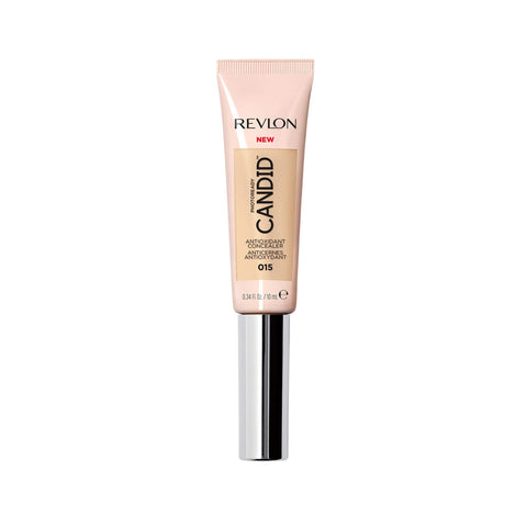 Revlon Concealer Stick, PhotoReady Candid Face Makeup with Anti-Pollution & Antioxidant Ingredients, Longwear Medium-Full Coverage Infused with Caffine,Natural Finish,Oil Free,015 Light, 0.34 Fl Oz