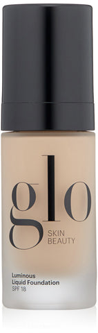 Glo Skin Beauty Luminous Liquid Mineral Foundation Makeup with SPF 18 (Linen) - Improves Uneven Skin Tone, Smooths & Corrects Imperfections, Sheer to Medium Coverage, Dewy Finish