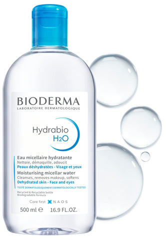 Bioderma - Hydrabio H2O - Micellar Water - Cleansing and Make-Up Removing - for Dehydrated Sensitive Skin , 16.91 Fl Oz (Pack of 1)