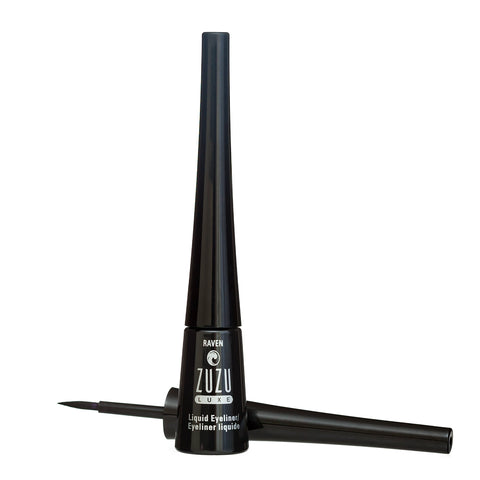 ZUZU LUXE Precision Liquid Liner (Raven - Black/ Matte), Liquid Eyeliner featuring a fine calligraphy tip, quick-drying, water resistant. Natural, Paraben Free, Vegan, Gluten-free,Cruelty-free, Non GMO, 0.1 oz.