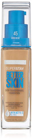 Maybelline New York Super Stay Better Skin Foundation, Sand Beige, 1 fl. oz.