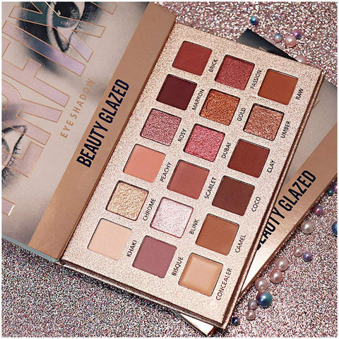 BestLand New Nude Eyeshadow Palette The 18 Colors Matte Shimmer Glitter Multi-Reflective Shades Ultra Pigmented Makeup Eye Shadow Powder Waterproof Eye Shadow Palette (BG52)