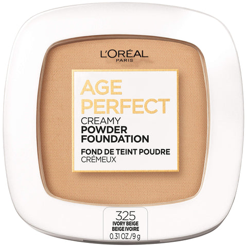 L'Oreal Paris Age Perfect Creamy Powder Foundation Compact, 325 Ivory Beige, 0.31 oz.