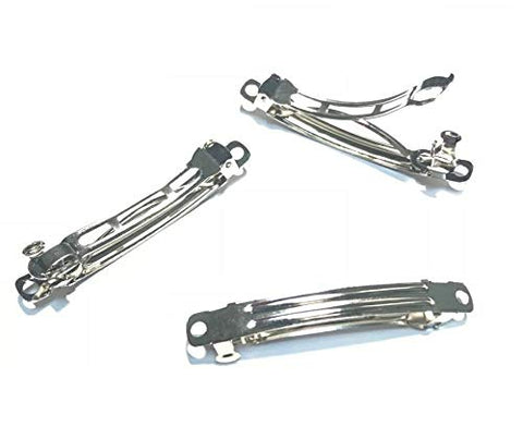 Hair Clip, 20pcs French Style Barrette Hair Clip for DIY Craft Bows 60mm