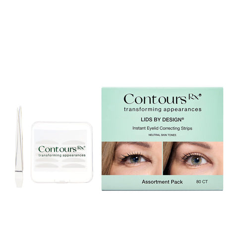 Contours Rx Lids by Design - Non-Surgical & Transparent Eyelid Lift Strips - for a More Youthful-Looking Appearance, Lid Lifting Treatment, Eyelid Tape for Hooded Eyes (4mm) 80ct