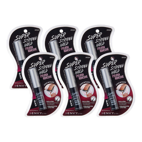 Kiss I Envy Eyelash Adhesive Super Strong Hold Black 5 Gram (6 Pack)