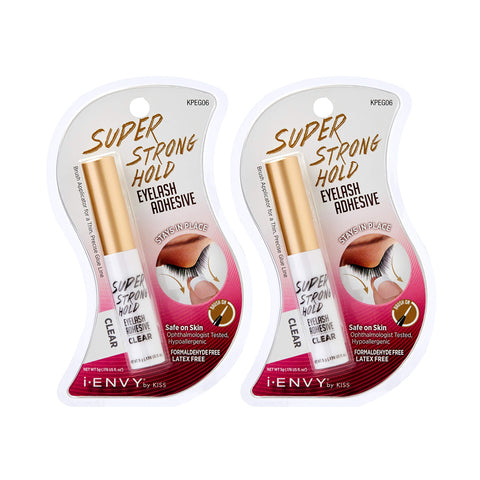 Kiss I Envy Eyelash Adhesive Super Strong Hold Clear 5 Gram (2 Pack)