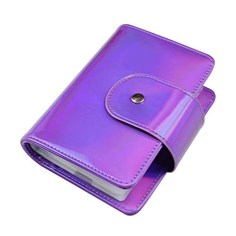 FingerAngel 20Slots Nail Stamping Plate Case Holographic Nail Art Image Holder Rainbow Laser Design Rectangular Nail Art Plate Organize (Purple)