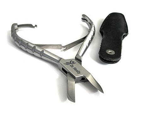 Professional Toenail Clippers for Thick or Fungus Toenails for Seniors. Made of Stainless Steel. There is a Leather Case in the Kit. Safety Sharp Ergonomic Toenail Nippers are Equipped With a Fuse.