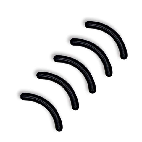 PARAHAIR 24 Pcs Black Silicone Rubber Eyelash Curler Refill Pads, Universal Eyelash Curler Replacement Refills, 1.26 Inch/3.2 Cm Length, 0.16 Inch/0.4 Cm Thickness, 24 Pieces in Clear Storage Box