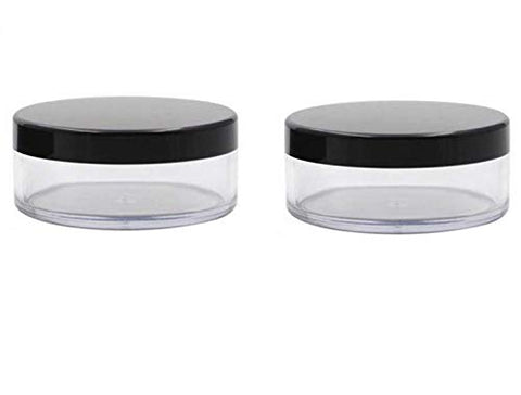 LASSUM 2 Pieces 50 ml Plastic Empty Powder Case, Portable Loose Powder Container with Sifter and Lids