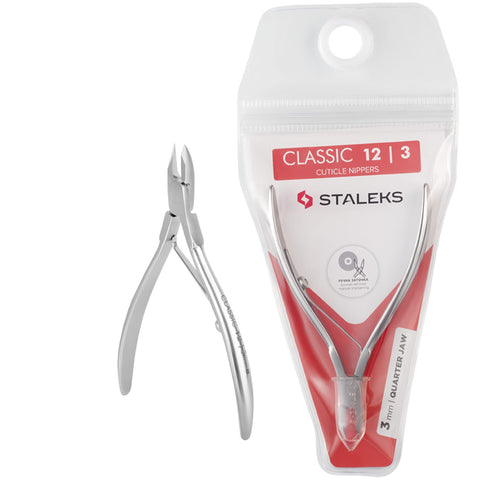 Staleks Pro Classic Series 12 Cuticle Nippers 1/4 Jaw 0.12 Inch (3mm) Manicure Tool Professional Home Salon Use NC-12-3