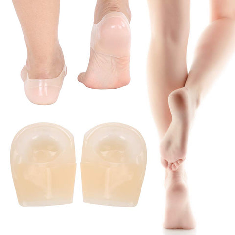 Heel Silicone Socks for Cracked Feet 2 Pair Moisturizing Gel Protector Sleeve Plantar Fasciitis Pedicure Foot Care Open Toe Socks Heel Protection