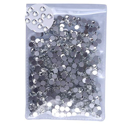 PrettyG 2880pcs SS12 Nail Crystals AB Nail Art Sparkly Round Flatback Rhinestones, Non-Self-Adhesive W-S12