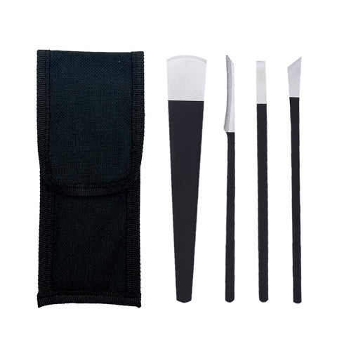 Pedicure Knife Tools Kits, Pedicure Knife Set 4Pcs Professional Stainless Steel Ingrown Toenail Knife Tools with Storage Bag Nail Knives Cuticle Remover for Men Women