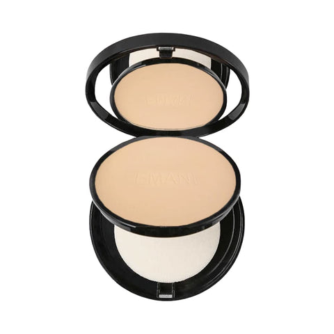 Emani Flawless Matte Powder Foundation - Medium to Full Coverage, Lightweight & Nourishing - Crease-Free & Non-Caking Finish - 12 Grams, Warm Beige (Fair Neutral)