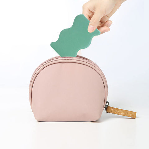 Folding Handheld Mirror with Stand,PU Leather Cover Angle Adjustable Stainless Steel Anti Falling Travel Mirror for Travel, Camping,Home,Gift Mirror Compact for Women Girls (Wavy Green)
