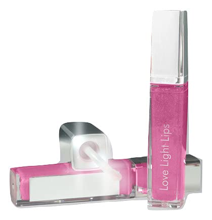 Light Up Lip Gloss with Mirror | Hot Pink Glitter | Bright LED Lighted Wand |Gifts|Holidays|Christmas|Bridal