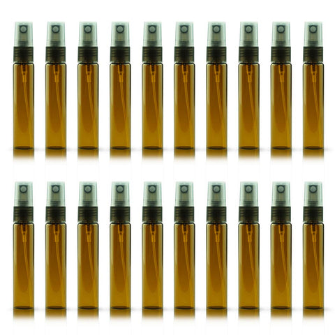 ZbFwmx Brown: 20 Pack Set 10Ml Protable Refill Bulk Atomizer Spray Travel Perfume Bottle Hydrating Empty Bottle (Brown)