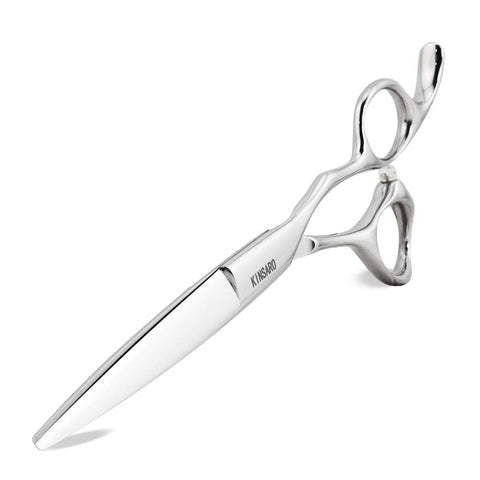 KINSARO 6" Professional Hair Shears Silvery Blind Hole Hair Scissors Convex Edge Japan 440C Kinsaro