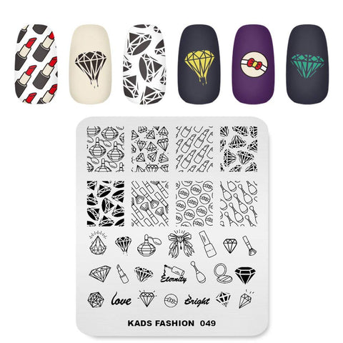 Nail Stamping Plate Fashion Diamond Rich Luxury Lipstick Make Up Theme Multi-Pattern Stamp Print Image Stamp Template Nail Art for Nail Design By Rolabling