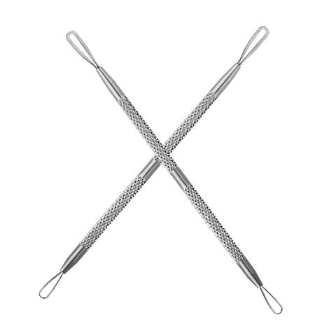 2 Pieces Blackhead Remover Blemish Extractor Tool Pimple Comedone Removal 2-in-1 Pimple Popper, Silver