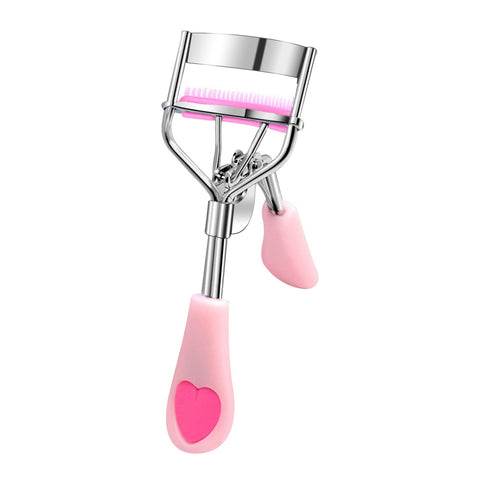 Stainless Steel Eyelash Curler with Brush Mascara Muffle False Eyelashes Professional Eyelash Curling Tool Pinkiou
