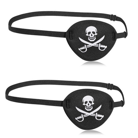 2pcs Eye Patch Mask Skull and Cross Bones with Adjustable Strap