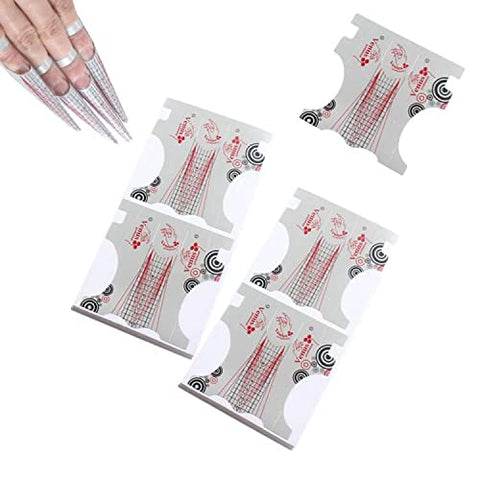 DRDS 200Pcs Nail Form Silver Color Long Nail Art Guide Stickers for Stilleto Acrylic UV Gel Nail Tips Manicure Extension Tool(200PCS Sivler)