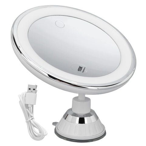 Magnifying Lighted Makeup Mirror with Touch Control,10x Magnifying Makeup Mirror with Light 3 Color Lighting Travel Makeup Mirror Bathroom Shower Mirror with Suction Cup