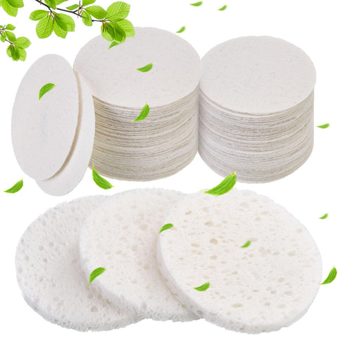 60 Count Facial Sponges Compressed Face Sponge Natural Cleaning Sponge for Facial Cleansing, Exfoliating Mask, Makeup Removal (White) - ShopGlobal24x7