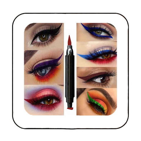 Edanta Matte Eyeliner Stamp Highly Pigmented Eye Liner Waterproof Sweatproof Eyeliners Long Lasting Sparkling Eyes Makeup for Party Cosplay Prom Pack of 1 (C-Red)
