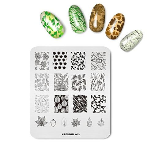 Color-22: Kads Nail Art Stamping Plate Plant Leaf Shape Pattern Stamp Template Image Plates for Nail Salon Designs