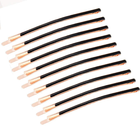 mollensiuer 10Pcs Curved Jumbo Bobby Pins Long Metal Hair Clips for Women Teen Girls Hair Decorative (Black)