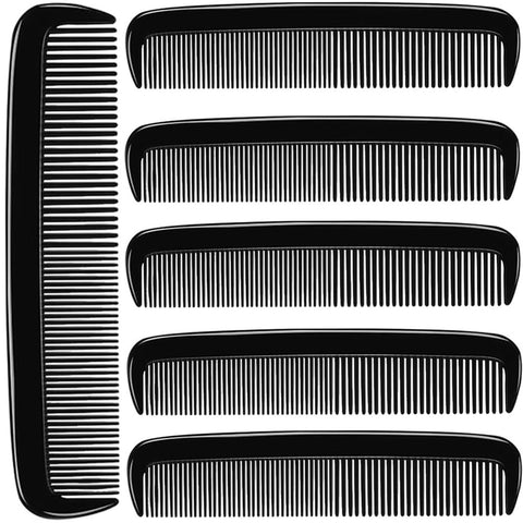 Luxxii (6 Pack) 5" Pocket Hair Comb Beard & Mustache Combs for Men's Hair Beard Mustache and Sideburns