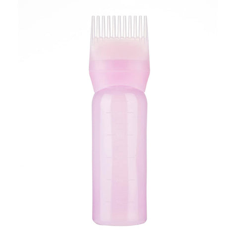 AKOAK 1 Pack Root Comb Applicator Bottle - Hair Dye Bottle, 5 oz., Squeeze Bottle for All Purposes, Hair Color Smear with Graduated- Pink