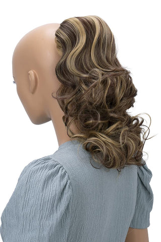 PRETTYSHOP Hair Piece Ponytail Drawstring Extension Wavy Voluminous Nature Looking Heat-Resisting 16" red brown/blonde mix # 33H27 PH214