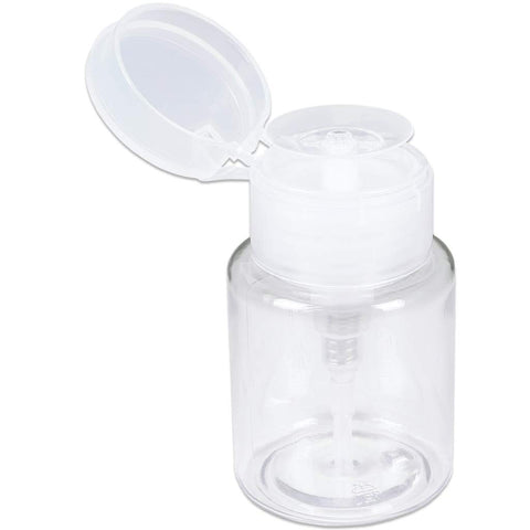 PANA Professional No Wording Labeled Push Down Liquid Pumping Bottle Dispenser (3.3 oz, CLEAR)